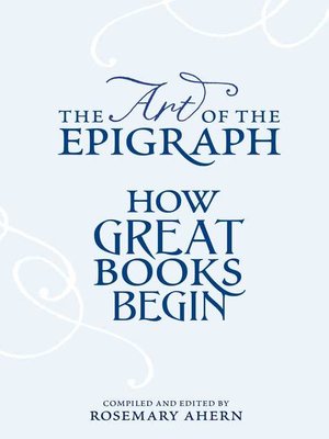 cover image of The Art of the Epigraph